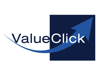 Value Click logo featuring a sweeping blue arrow