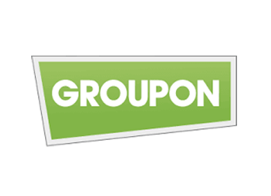 groupon logo bold white text on green background
